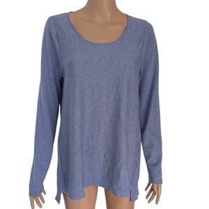 Eileen Fisher Asper Blue Sweater fine travel Alpaca wool fabric